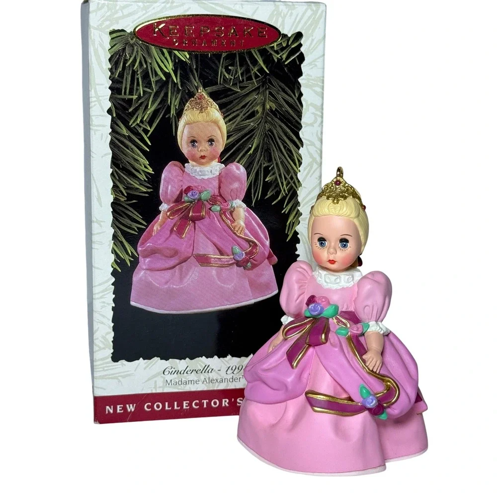 Hallmark Keepsake Ornament 1996 Madame Alexander Cinderella 1995 Doll Pink Gown